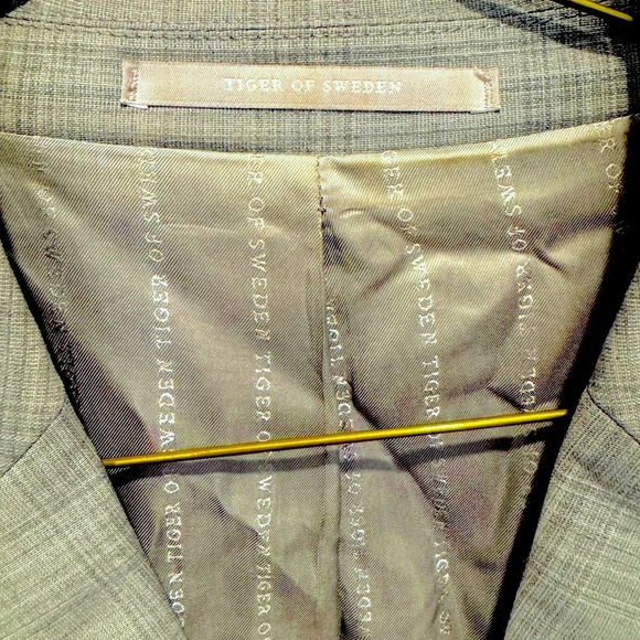Tiger of Sweden Belita Wool blend blazer gray sophisticated fitted office US 10 - Picture 3 of 5